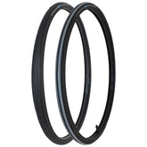 Angled view of 26 x 1 in. (25-590) Schwalbe RightRun HS 387 Wheelchair Tire in black and gray